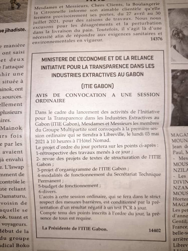 Avis de Convocation à une session ordinnaire du GMP